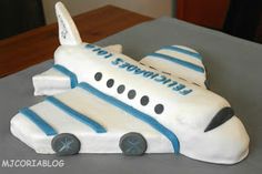 a cake made to look like an airplane