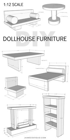 the instructions for how to build a dollhouse furniture set