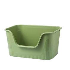 a green plastic container on a white background