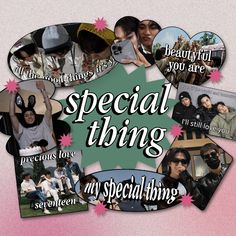 a collage of photos with the words special thing on them and images of people