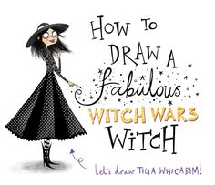 a drawing of a witch with the words how to draw a fabulous witch's wrist