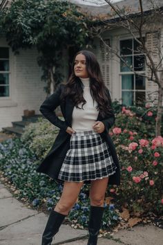 Plaid Skirt Outfit, Skirt Outfits Fall, Cute Skirt Outfits, Skirt Outfit, Looks Chic, Plaid Skirt, Fall Fashion Outfits, Preppy Outfits, Winter Fashion Outfits