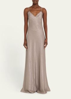 Ralph Lauren Collection Natalie Metallic Gown - Bergdorf Goodman Luxury Fitted A-line Maxi Dress, Luxury Fitted A-line Gown, Luxury Full-length Gown, Champagne A-line Fitted Gown, Chic Fitted Bridesmaid Dress For Evening, Elegant Full-length Dress With Lined Bodice, Champagne Dresses With Sweep Train, Fitted Full-length Bridesmaid Dress, Elegant Fitted Champagne Bridesmaid Dress