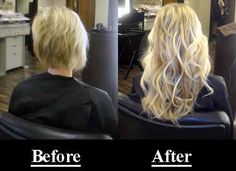 extensions before & after Blonde Balayage Highlights, Blond Balayage, Really Short Hair, Long Hair Extensions, Extensions Hair, After Photos