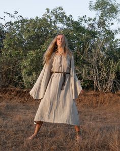 🌿Interesting design dress, looks very elegant and stylish, made of raw cotton khadi in beige colour, fits perfectly Small and Medium Sizes of the bodies🌿 Beige Long Sleeve Cotton Dress, Bohemian Beige Long Sleeve Linen Dress, Beige Linen Tunic Dress, Beige Cotton Peasant Dress, Cream Cotton Peasant Dress, Cream Peasant Cotton Dress, Colour Festival, Bohemian Mode, Beige Colour