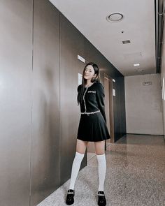 Female Clothes Outfits, Ive Yujin, Thigh High Socks, Elegant Outfit, Instagram Update, Thigh Highs, South Korean Girls, Pleated Skirt, Skater Skirt