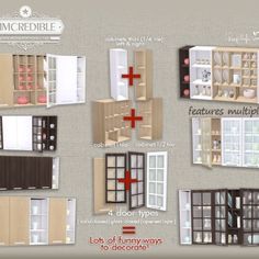 the different types of windows and doors are shown