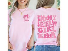 Make your special day even more memorable with our personalized birthday girl shirt! Whether you're turning 5 or 50, this shirt is the perfect way to showcase your birthday spirit and stand out from the crowd. 🎈 Personalization: Add your name and age to the front of the shirt to make it uniquely yours! With our customizable option, you can create a one-of-a-kind shirt that reflects your personality and makes you feel extra special on your big day. 🎁 Perfect Gift: Looking for a unique and thoug Happy Birthday Shirts, Girls Birthday Shirt, Happy Birthday Shirt, Birthday Girl Shirt, Birthday Tee, Special Girl, Coquette Bow, Comfort Colors Tee, Girls Tees