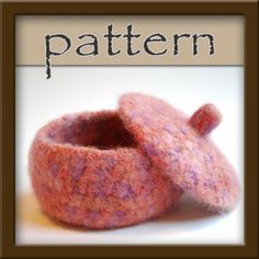 a knitted bowl with the word pattern in front of it and an image of two bowls