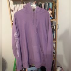 Great Condition, Minor Flaws Such As Discoloration On Neck And The Stain On Pocket (Shown). Ships Day Of Purchase. All Sales Final. Fit Is True To Size. Model Is 6”2 And Weighs 220lbs. Measurements Length 30” Pit 25” Lavender Cotton Hoodie With Drawstring, Lavender Cotton Sweatshirt With Drawstring Hood, Lavender Long Sleeve Cotton Sweatshirt, Lavender Cotton Hoodie, Purple Long Sleeve Cotton Hoodie, Lavender Hoodie Sweatshirt For Streetwear, Purple Cotton Long Sleeve Hoodie, Oversized Long Sleeve Purple Hoodie, Oversized Purple Long Sleeve Hoodie