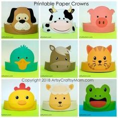 the paper animals are all different colors and sizes, but one is for each child's head