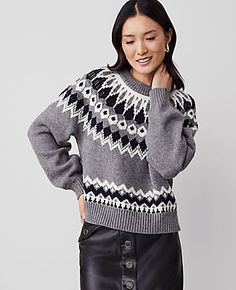 Our Fair Isle sweater is a modern take on the classic cold weather pattern. Crew neck. Long raglan sleeves. Ribbed neckline, cuffs and hem.,Imported:Imported,Fit:Softly fitted,Length:22" long,Fabrication:54% Acrylic, 30% Polyester, 16% Nylon,Garment Care:Machine Washable Fair Isle Raglan Sweater by Ann Taylor Size regular - 2XL Medium Heather Grey Women's Crew, Neck, Long, Sleeve, Pullover, Sweaters, 54%, Acrylic, 30%, Polyester, 16%, Nylon, Machine, Washable Best Fall Sweaters Ann Taylor Petite, Petite Sweaters, Raglan Sweater, Weather Patterns, Fair Isle Sweater, Ribbed Neckline, Grey Women, Fall Sweaters, Fair Isle