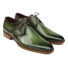 Paul Parkman Luxury Handmade Shoes Men's Handmade Shoes Derby Shoes Green Oxfords (PM5247) Material: Leather Color: Green Outer Sole: Leather Comes with original box and dustbag Green antiqued hand-painted Finest Italian calfskin leather upper Natural leather sole Leather wrapped laces Derby style plain-toe dress shoes for men 059-GREEN Sizes listed in US sizing View Paul Parkman SIZE GUIDE Mens Tassel Loafers, Wingtip Boots, Dress Shoes For Men, Brown Dress Shoes, Shoes Green, Black Dress Shoes, Wingtip Oxford, Mens Black Leather, Tassel Loafers