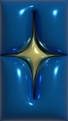 an abstract blue background with a gold star in the center