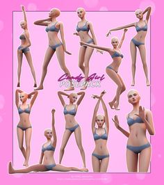 an image of a woman in various poses for posepick, including the head and shoulders