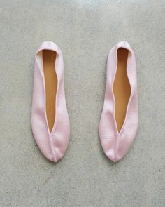 Wax Apple Theater Shoe in Pink Satin Pink Slip-on Ballet Flats For Spring, Pink Closed Toe Dance Shoes For Spring, Pink Ballet Dance Shoes With Round Toe, Pink Ballet Flats With Leather Sole, Pink Round Toe Dance Shoes For Spring, Pink Round Toe Ballet Dance Shoes, Pink Almond Toe Ballet Flats, Pink Closed Toe Ballet Flats, Pink Leather Round Toe Slippers