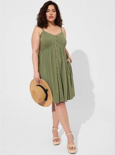 Mini Rayon Slub Fit Lace-Up Back Fit n' Flare DressMini Rayon Slub Fit Lace-Up Back Fit n' Flare Dress, OLIVINE Weather Outfits, Warm Weather Outfits, Dress Images, Different Dresses, Torrid Dresses, Versatile Dresses, Fit N Flare Dress, Tie Dress, Buy Dress