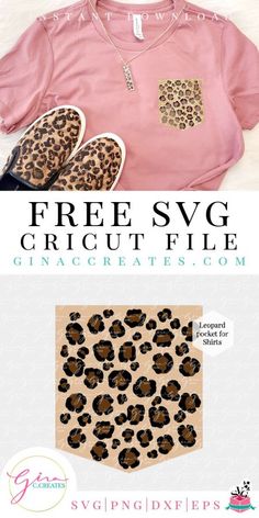 the free svg cricut file is shown with an animal print on it