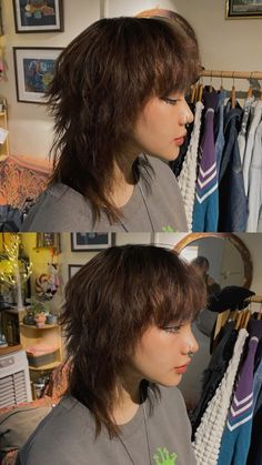 Instagram : Haircut @9hahoi #hair #shorthair #hairstyle #haircut #hairstylist #mullet #hairdesign #hanoi #vietnam #vietnamese #so9hahoi #xomhahoi #9xomhahoi #9hahoi Alternative Haircuts Straight Hair, Straight Shaggy Mullet, Girl Mullet Straight Hair, Alt Haircuts Medium, Soft Mullet Straight Hair, Mullet Hairstyle Straight Hair, Style A Mullet, Shag Hairstyles Straight Hair