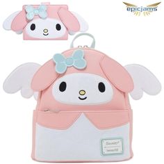 Loungefly My Melody Angel Mini Backpack New Brand New With Tags Size: Mini / Approx. (9" W X 10" H X 4" D) Our Reputation Is Extremely Important, And We Are Devoted To Ensure You Can Buy With Full Confidence Any Questions Feel Free To Contact Us Cute White Backpack With Adjustable Strap, Cute White Satchel Backpack, Cute White Standard Backpack, Kawaii White Backpack For Everyday Use, Cute White Rectangular Backpack, White Kawaii Backpack For Everyday Use, Sanrio Loungefly, My Melody Loungefly, Loungefly Bag Sanrio