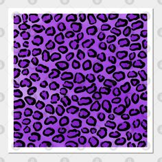 purple and black leopard print square sticker