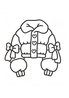 a black and white drawing of a person wearing a sweater with hearts on the chest