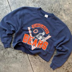 Vintage 90's NFL Chicago Bears Football Custom Cut Crop Crewneck Sweatshirt  Size Medium approx Measurements are approx 20" x 20" length  Good vintage Shape  Clean cut hem Any questions just ask  IG @ jaded.coast Crop Crewneck, Chicago Bears Football, Bears Football, Nfl Chicago Bears, Chicago Bears, Clean Cut, Crop Tops Women, Crewneck Sweatshirt, Vintage 90s