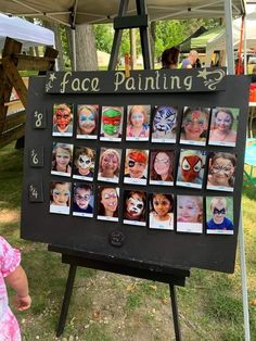 Face Paint Table Set Up, Face Paint Signage, Face Painting Party Station, Face Paint Sign Ideas, Face Painting Display Board Ideas, Face Paint Board Display, Face Painting Table Set Up, Face Paint Set Up Ideas, Face Paint Poster