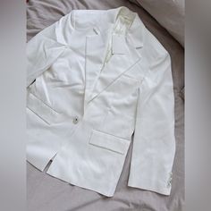 Brand New W/ Tags Fits Oversized Purchased From Cos Website Modshot Is From Ig Influencer All Sales Are Final. Classic White Oversized Outerwear, Elegant Oversized Blazer, Oversized White Cotton Outerwear, Elegant Oversized White Outerwear, Elegant White Oversized Outerwear, Oversized White Chic Blazer, White Oversized Chic Blazer, Chic Oversized White Blazer, Oversized White Outerwear With Button Closure