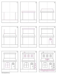 how to draw a doll house step by step instructions for children and adults with pictures