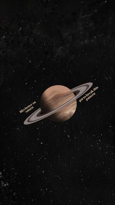 an artist's rendering of saturn and its satellites in the outer space, with captions written below