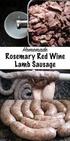 homemade rosemary red wine lamb sausage is ready to be cooked in the oven for dinner