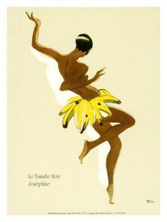 a woman with a bunch of bananas in her hand and the words le tutule nue les poire on it