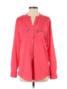 Calvin Klein Long Sleeve Blouse Size: Small Tops - used. 100% Polyester | Calvin Klein Long Sleeve Blouse: Red Tops - Size Small Red Tops, Red Long Sleeve, Red Top, Solid Tops, Girl Top, Small Tops, Sleeve Blouse, Calvin Klein, Long Sleeve Tops