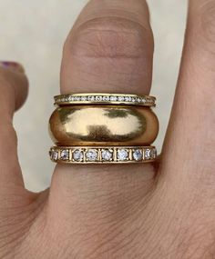 Old Fashion Wedding Rings Vintage, Chunky Engagement Ring, Chunky Gold Rings, Being Too Much, Wide Wedding Rings, Stack Rings, Marriage Ring, Cute Engagement Rings, Custom Jewellery