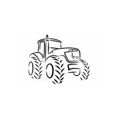 Tractor Sketch Fabric Panel - ineedfabric.com Tractor Sketch, So God Made A Farmer, Tractor Clipart, God Made A Farmer, Flat Design Illustration, A Farmer, Clipart Black And White, Fabric Panel, Digital Print Fabric