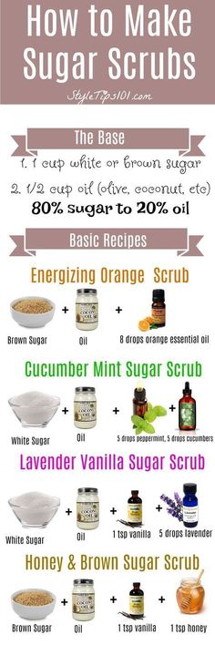 Sugar Scrub Homemade, Homemade Scrub, Sugar Scrub Recipe, Diy Kosmetik, Sugar Scrub Diy, Spa Water, Diy Scrub, Scrub Recipe, Sugar Scrubs