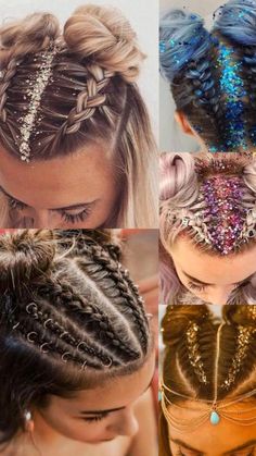 Coachella Hairstyles 2022, Outfits For Tomorrowland, Coachella Hairstyles 2023, Hairstyles For Raves Music Festivals, Hair Ideas Festival, Coachella Nails Ideas 2023, Music Festival Braids, Six The Musical Hairstyles, Edm Hairstyles Rave