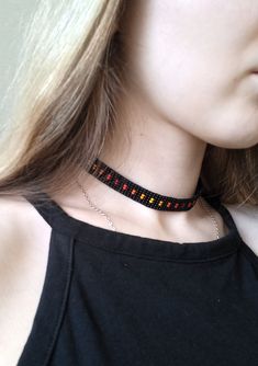 ► Wide Chocker ◄ Choker length without clasp is 11.8 inches. A chain closure adjusts the girth of the neck. Can be worn around the neck or on the arm. Attention! Color may vary depending on your monitor settings. Sizes: Narrow - 30 x 0,6 cm (11.8 x 0.23 inches) Medium - 30 х 1 cm (11.8 x 0.39 inches) Wide - 30 х 1,3 cm (11.8 x 0.51 inches) Care instructions: - Keep out of direct sunlight. - Avoid ingress of water. More chockers - https://www.etsy.com/shop/Carota17?ref=simple-shop-header-name&listing_id=1034970034§ion_id=34622507 If you have any questions please contact me. Thank you for your visit! Minimalist Festival Beaded Necklace With Round Beads, Minimalist Round Beaded Necklace For Festivals, Adjustable Minimalist Beaded Necklaces With Colorful Beads, Handmade Adjustable Minimalist Beads, Minimalist Adjustable Beaded Necklaces For Festivals, Minimalist Adjustable Colorful Beaded Necklaces, Minimalist Colorful Adjustable Beaded Necklaces, Handmade Adjustable Beaded Choker, Dainty Tiny Beads Necklaces For Festival