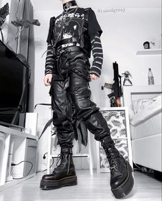 Alternative Mens Fashion, Emo Outfits, Estilo Punk, Gothic Outfits