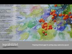 an open book with watercolors and text on it that says, preparing for painting in watercolor