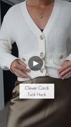 265K views · 8.8K reactions | Clever cardi tuck hack 👗
.
#LifeHack #FashionHack #MomHack #MumHack #MindBlown #DidYouKnow #KerryWhelpdale #HowTo | K E R R Y  W H E L P D A L E How To Tuck A Cardigan, Tucked Cardigan Outfit, Cardigan Tuck Hack, Cardigan Hacks Ideas, Sweater Tuck Hack, Cardigan Hacks, Sweater Tuck, Wardrobe Hacks