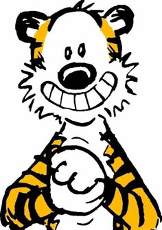 a drawing of a cartoon tiger giving the thumbs up