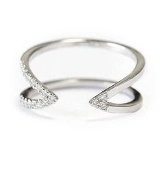 a white gold ring with diamonds on it