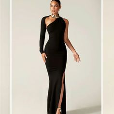 Reposhing This Item I Purchased. Loved It, But Unfortunately Too Big For Me! Questions? Leave A Comment Below! One Sleeve Dress, Maxi Gown Dress, Split Maxi Dress, Bodycon Maxi Dresses, Slim Dresses, Style Maxi Dress, Club Outfits, Club Dresses, Flowing Maxi Dress