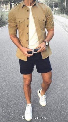 Best Casual Shirts, Mens Shorts Outfits, Mens Summer Outfits, Mens Casual Outfits Summer, Stylish Men Casual, Hipster Man, Mens Casual Dress Outfits, Trendy Summer Outfits, Mens Fashion Casual Outfits