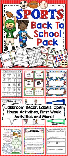 the sports back to school pack includes activities, games and printables for all ages