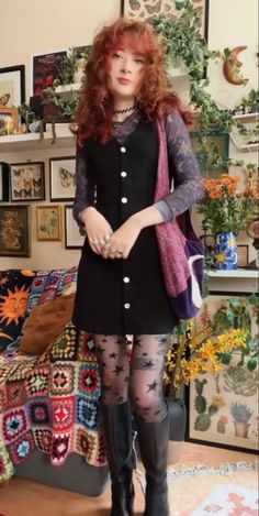 Witch Aesthetic Outfit Winter, Whimsigoth Black Skirt Outfit, 80s Whimsigoth Outfits, Whimsigoth Academia Outfits, Edgy Whimsical Style, Plus Whimsigoth, Professional Whimsigoth, Winter Whimsical Outfit, Whimsical Grunge Outfits