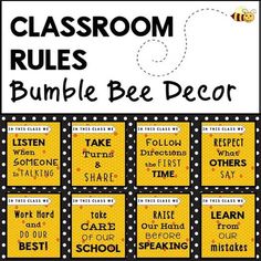 classroom rules for bumble bee decor