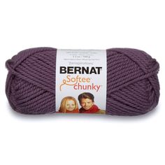 bernat softee chunk yarn in teal green, with the label on it